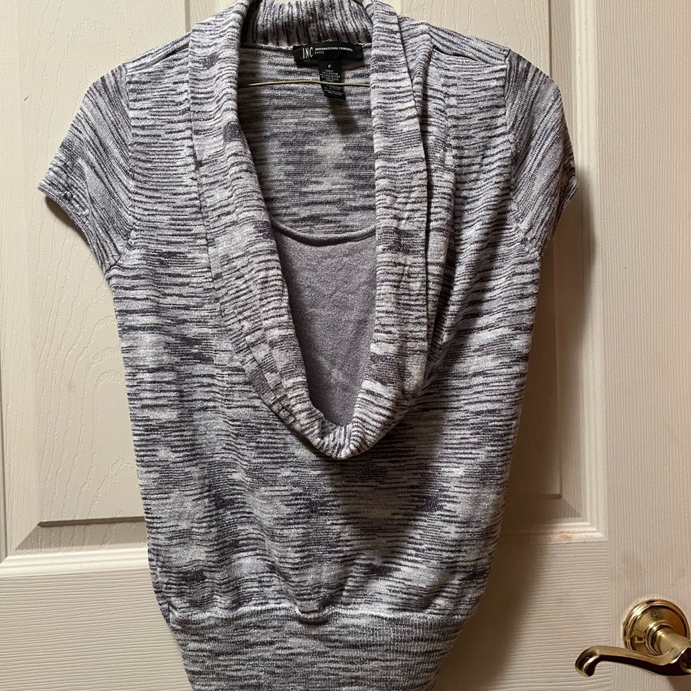 Cute Inc. short sleeve shirt with sparkly material and a matching tank attached